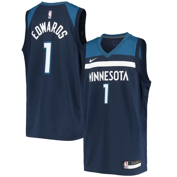 Hübsch Anthony Edwards Minnesota Timberwolves Nike Youth 2020/21 Swingman Jersey Icon Edition Navy für Sportliebhaber
