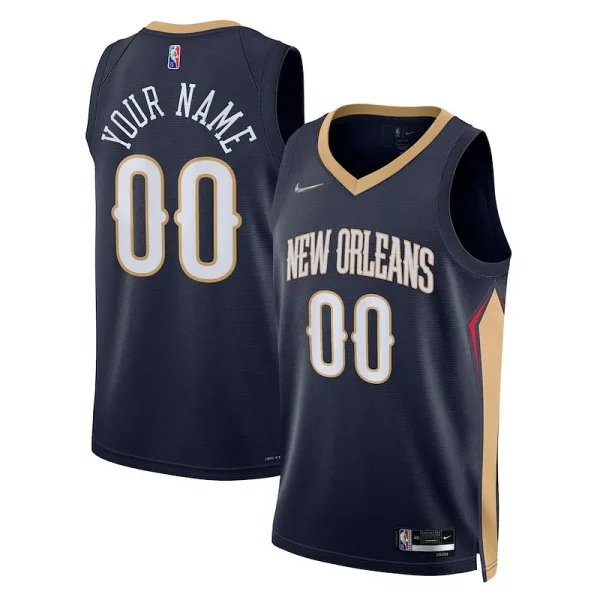 Cool New Orleans Pelicans Nike 2021/22 Diamond Swingman Custom Jersey Icon Edition Navy für Sportliebhaber