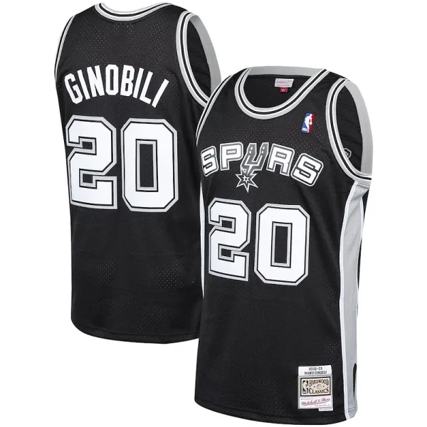 Elegant Exquisit Komfortabel Manu Ginobili San Antonio Spurs 2002 03 Hardwood Classics Player Swingman Jersey Black für Sportliebhaber