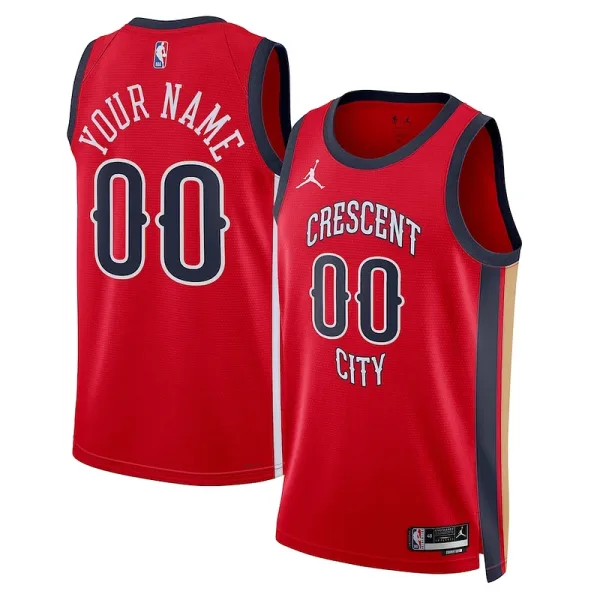 Attraktiv Luxuriös Komfortabel New Orleans Pelicans Jordan Brand Unisex Swingman Custom Jersey Red Statement Edition für Sportliebhaber