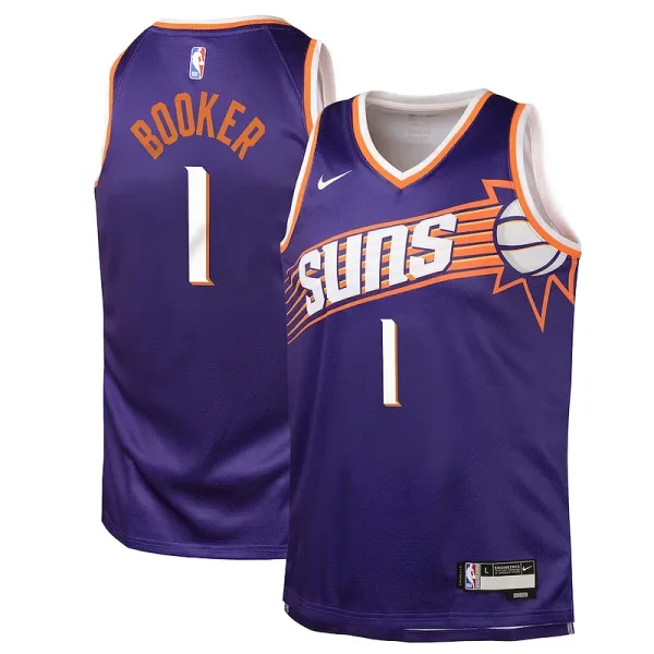 Cool Devin Booker Phoenix Suns Nike Youth Swingman Jersey Icon Edition Purple für Sportliebhaber