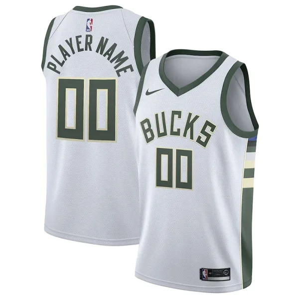 Wunderbar Milwaukee Bucks Nike 2020/21 Swingman Custom Jersey Association Edition White für Sportliebhaber