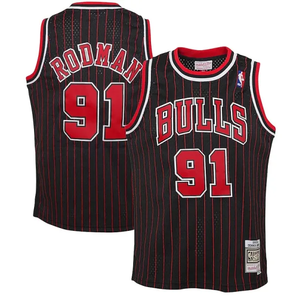 Originell Klassisch Dennis Rodman Chicago Bulls Youth 1995/96 Hardwood Classics Swingman Jersey Black für Sportliebhaber