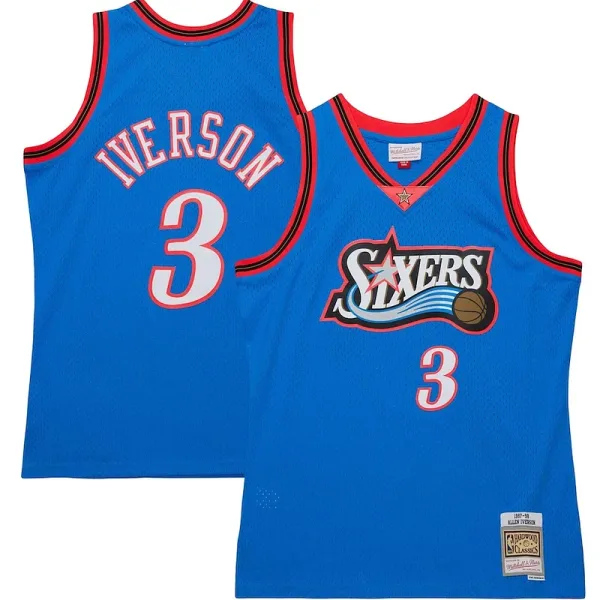 Perfekt Anmutig Hübsch Allen Iverson Philadelphia 76ers Hardwood Classics 1997/98 Tropical Swingman Jersey Royal für Sportliebhaber