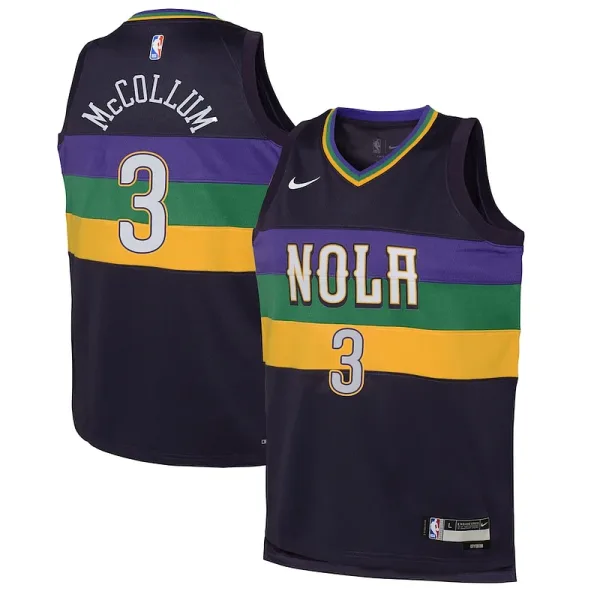 Cool CJ McCollum New Orleans Pelicans Nike Youth Swingman Jersey City Edition Purple für Sportliebhaber