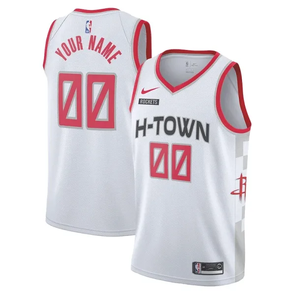 Schön Houston Rockets Nike 2019/20 Swingman Custom Jersey White City Edition für Sportliebhaber